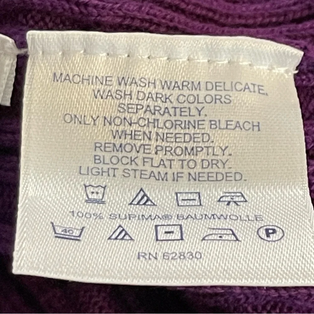 Women’s Lands End Sweater Size XL Purple V Neck - Picture 5 of 5